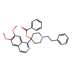 [4-(6,7-Dimethoxyisoquinolin-1-yl)-1-(2-phenylethyl)piperidin-4-yl] benzoate structure