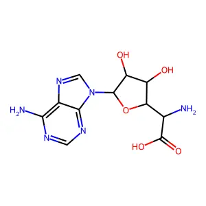 2-Amino-2-[5-(6-aminopurin-9-yl)-3,4-dihydroxyoxolan-2-yl]acetic acid structure