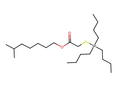 Acetic acid, ((tributylstannyl)thio)-, isooctyl ester structure