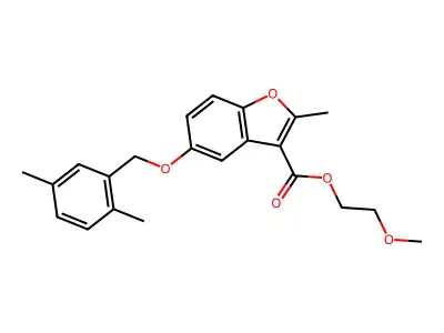2-methoxyethyl 5-[(2,5-dimethylphenyl)methoxy]-2-methyl-1-benzofuran-3-carboxylate structure