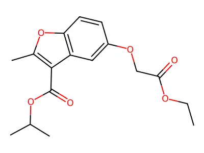 Propan-2-yl 5-(2-ethoxy-2-oxoethoxy)-2-methyl-1-benzofuran-3-carboxylate structure