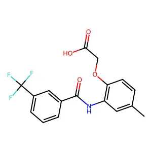 Acetic acid, ((2-(alpha,alpha,alpha-trifluoro-m-toluamido)-p-tolyl)oxy)- structure