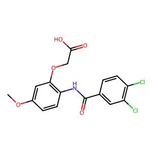 Acetic acid, (2-(3,4-dichlorobenzamido)-5-methoxyphenoxy)- structure