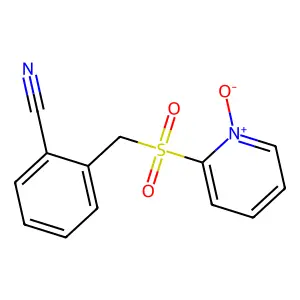 2-[(1-Oxidopyridin-1-ium-2-yl)sulfonylmethyl]benzonitrile structure