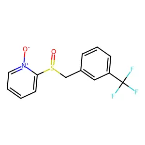 1-Oxido-2-[[3-(trifluoromethyl)phenyl]methylsulfinyl]pyridin-1-ium structure