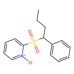 1-Oxido-2-(1-phenylbutylsulfonyl)pyridin-1-ium structure