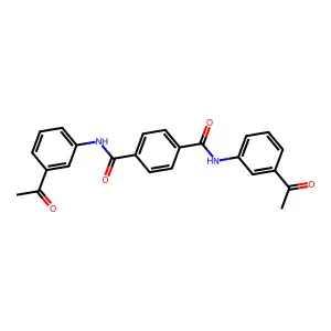 1-N,4-N-bis(3-acetylphenyl)benzene-1,4-dicarboxamide structure