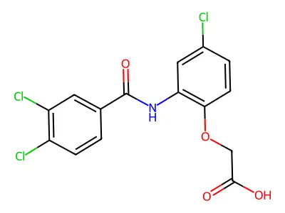 Acetic acid, (4-chloro-2-(3,4-dichlorobenzamido)phenoxy)- structure