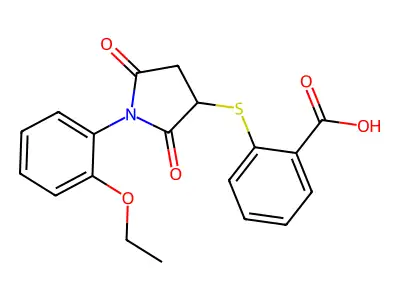 2-[1-(2-Ethoxy-phenyl)-2,5-dioxo-pyrrolidin-3-ylsulfanyl]-benzoic acid structure
