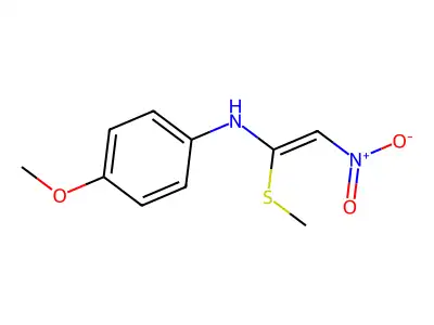 Benzenamine, 4-methoxy-N-[1-(methylthio)-2-nitroethenyl]- structure