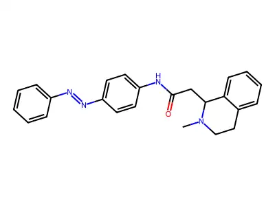 1-Isoquinolineacetamide, 1,2,3,4-tetrahydro-2-methyl-N-[4-(2-phenyldiazenyl)phenyl]- structure