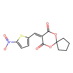 8-[(5-Nitrothiophen-2-yl)methylidene]-6,10-dioxaspiro[4.5]decane-7,9-dione structure