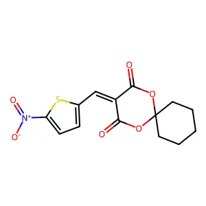 3-[(5-Nitrothiophen-2-yl)methylidene]-1,5-dioxaspiro[5.5]undecane-2,4-dione structure
