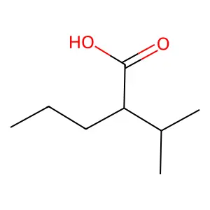 2-(1-Methylethyl)pentanoic acid structure