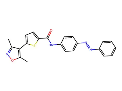 2-Thiophenecarboxamide, 5-(3,5-dimethyl-4-isoxazolyl)-N-[4-(2-phenyldiazenyl)phenyl]- structure