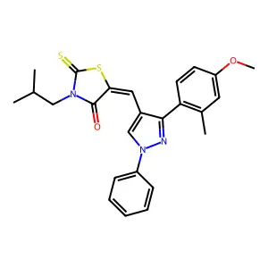 (5Z)-3-ISOBUTYL-5-{[3-(4-METHOXY-2-METHYLPHENYL)-1-PHENYL-1H-PYRAZOL-4-YL]METHYLENE}-2-THIOXO-1,3-THIAZOLIDIN-4-ONE structure
