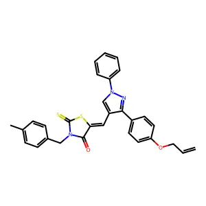 5-((3-(4-(Allyloxy)phenyl)-1-phenyl-1H-pyrazol-4-yl)methylene)-3-(4-methylbenzyl)-2-thioxothiazolidin-4-one structure
