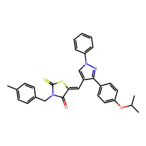 (5Z)-5-{[3-(4-ISOPROPOXYPHENYL)-1-PHENYL-1H-PYRAZOL-4-YL]METHYLENE}-3-(4-METHYLBENZYL)-2-THIOXO-1,3-THIAZOLIDIN-4-ONE structure