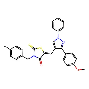 (5Z)-5-{[3-(4-METHOXYPHENYL)-1-PHENYL-1H-PYRAZOL-4-YL]METHYLENE}-3-(4-METHYLBENZYL)-2-THIOXO-1,3-THIAZOLIDIN-4-ONE structure