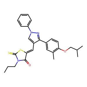 (5Z)-5-{[3-(4-isobutoxy-3-methylphenyl)-1-phenyl-1H-pyrazol-4-yl]methylene}-3-propyl-2-thioxo-1,3-thiazolidin-4-one structure