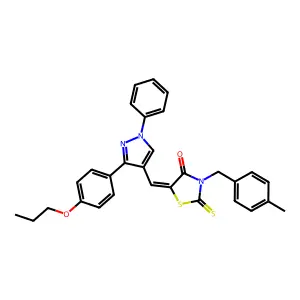 (5Z)-3-(4-METHYLBENZYL)-5-{[1-PHENYL-3-(4-PROPOXYPHENYL)-1H-PYRAZOL-4-YL]METHYLENE}-2-THIOXO-1,3-THIAZOLIDIN-4-ONE structure
