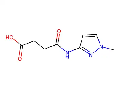 3-((1-methyl-1H-pyrazol-3-yl)carbamoyl)propanoic acid structure