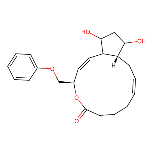 16-Phenoxy-17,18,19,20-tetranor-pgf2-alpha 1,15-lactone structure