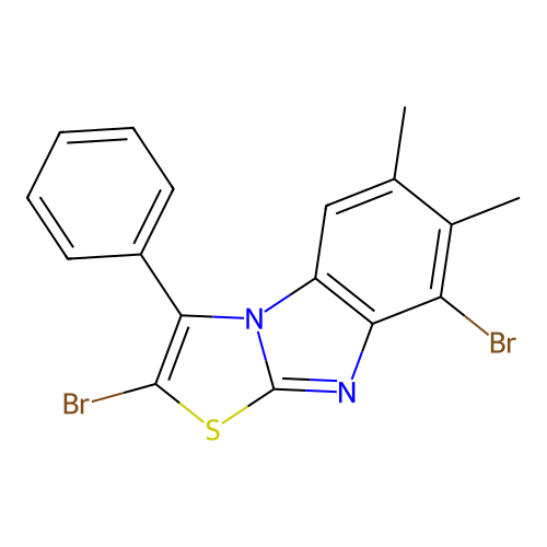 2,5-Dibromo-6,7-dimethyl-1-phenyl-[1,3]thiazolo[3,2-a]benzimidazole structure