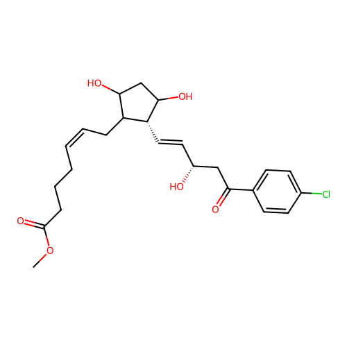 17-Oxo-17-(4-chlorophenyl)-18,19,20-trinor-pgf2-alpha methyl ester structure