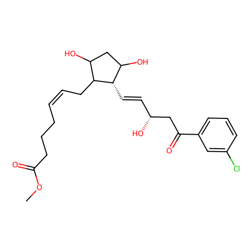 17-Oxo-17-(3-chlorophenyl)-18,19,20-trinor-pgf2-alpha methyl ester structure