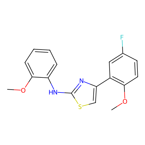 2-Thiazolamine, 4-(5-fluoro-2-methoxyphenyl)-N-(2-methoxyphenyl)- structure