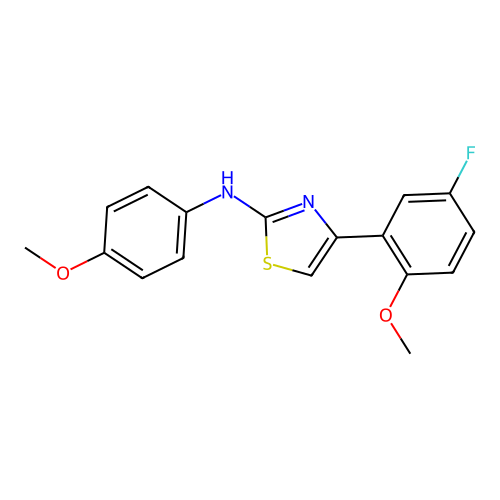 4-(5-fluoro-2-methoxyphenyl)-N-(4-methoxyphenyl)-1,3-thiazol-2-amine structure