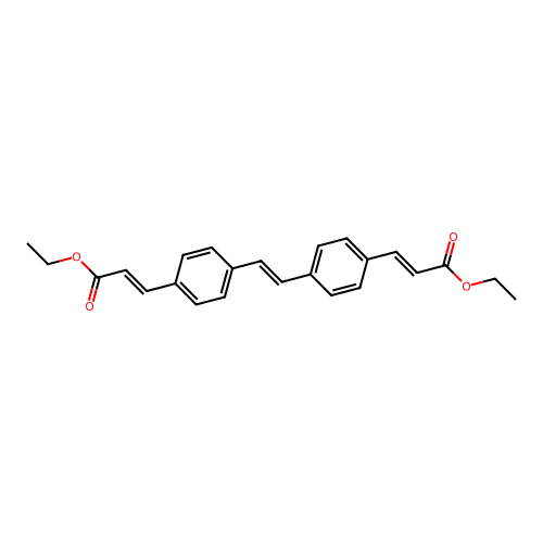 Diethyl 3,3'-(vinylenedi-4,1-phenylene)bisacrylate structure
