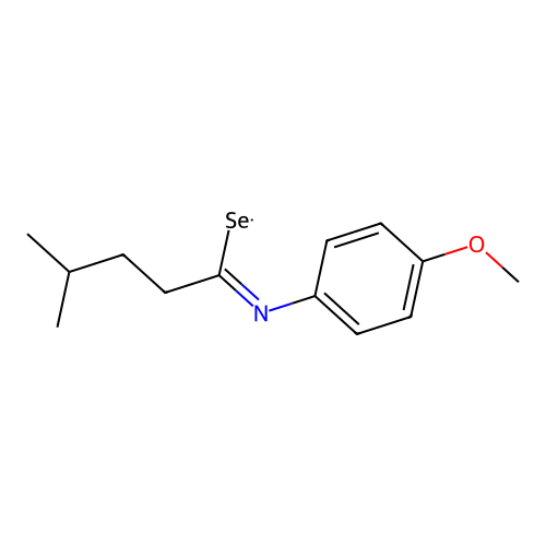 N-(4-Methoxyphenyl)-4-methylpentaneselenoamide structure