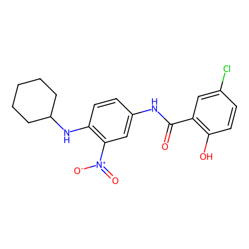 5-Chloro-3'-nitro-4'-cyclohexylaminosalicylanilide structure
