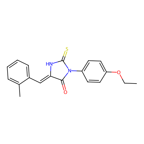 Hydantoin, 3-(4-ethoxyphenyl)-5-((o-methylphenyl)methylene)-2-thio- structure