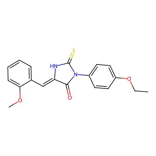 4-Imidazolidinone, 3-(4-ethoxyphenyl)-5-((2-methoxyphenyl)methylene)-2-thioxo- structure