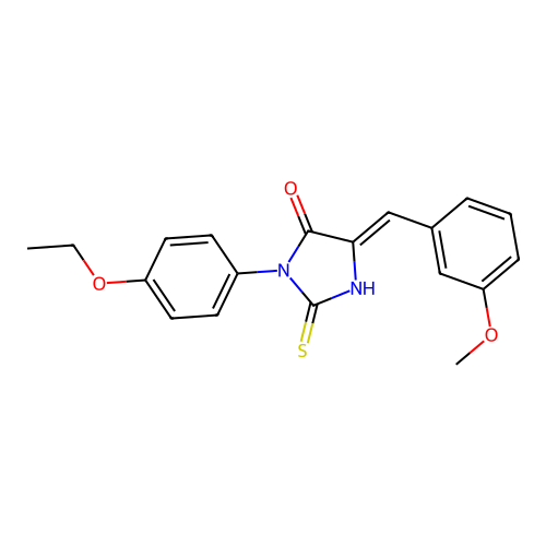 4-Imidazolidinone, 3-(4-ethoxyphenyl)-5-((3-methoxyphenyl)methylene)-2-thioxo- structure