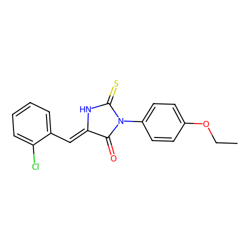 4-Imidazolidinone, 5-((2-chlorophenyl)methylene)-3-(4-ethoxyphenyl)-2-thioxo- structure