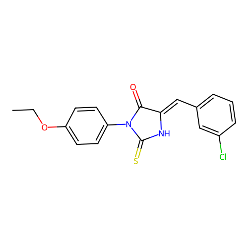 4-Imidazolidinone, 5-((3-chlorophenyl)methylene)-3-(4-ethoxyphenyl)-2-thioxo- structure