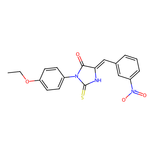 4-Imidazolidinone, 3-(4-ethoxyphenyl)-5-((3-nitrophenyl)methylene)-2-thioxo- structure