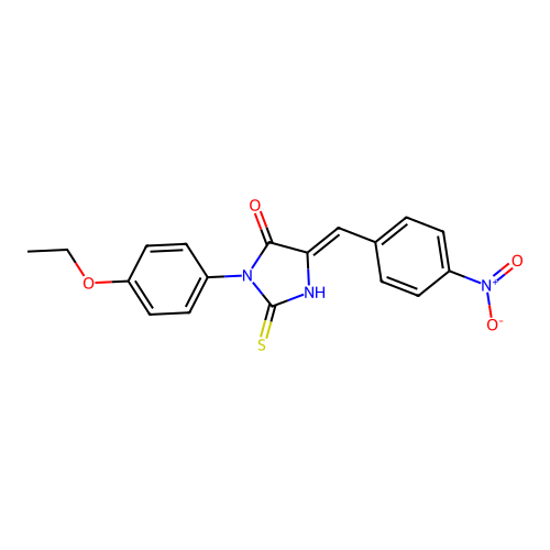 4-Imidazolidinone, 3-(4-ethoxyphenyl)-5-((4-nitrophenyl)methylene)-2-thioxo- structure