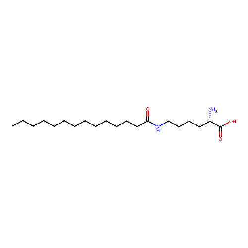 N6-(1-Oxotetradecyl)-L-lysine structure