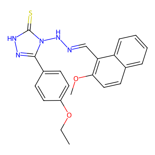 2-METHOXY-1-NAPHTHALDEHYDE [3-(4-ETHOXYPHENYL)-5-SULFANYL-4H-1,2,4-TRIAZOL-4-YL]HYDRAZONE structure