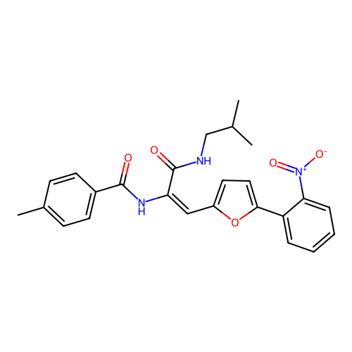 N-(1-((Isobutylamino)carbonyl)-2-(5-(2-nitro-PH)-2-furyl)vinyl)-4-ME-benzamide structure