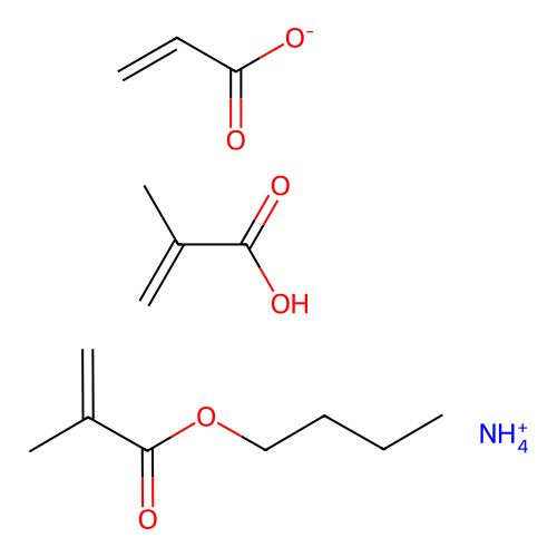 Azanium;butyl 2-methylprop-2-enoate;2-methylprop-2-enoic acid;prop-2-enoate structure