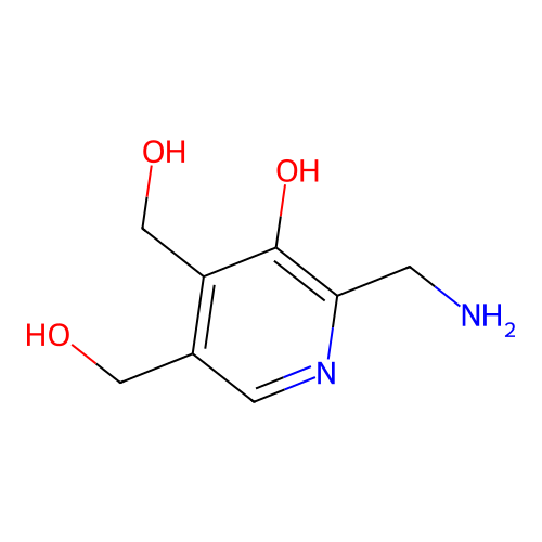 2-(Aminomethyl)-4,5-bis(hydroxymethyl)pyridin-3-ol structure
