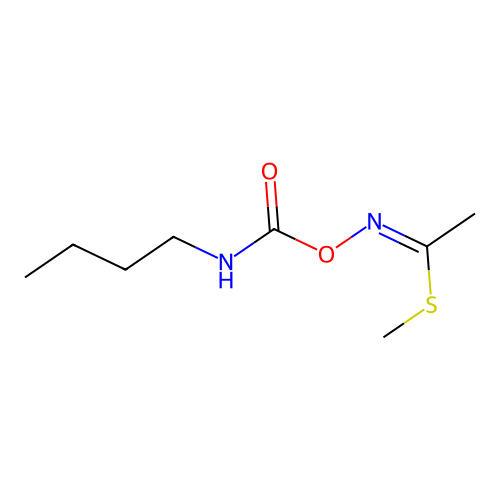 Ethanimidothioic acid, N-(((butylamino)carbonyl)oxy)-, methyl ester structure