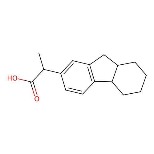 cis-4,5,6,7,8,8a,9-hexahydro-alpha-methyl-5H-fluorene-2-acetic acid structure