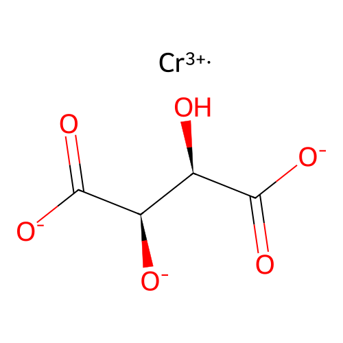 Butanedioic acid, 2,3-dihydroxy-(2R,3R)-, chromium(3+) salt structure
